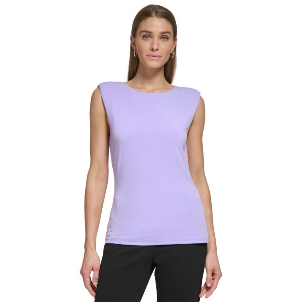 DKNY Women's Purple Sleeveless Stretchy Crewneck Top NWT Medium